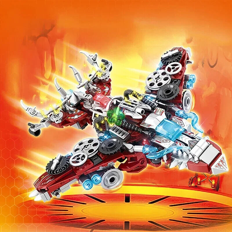 2IN1 Jurassic Mechanical T-Rex Dinosaur FIGHTER Building Blocks Bricks Toy 422