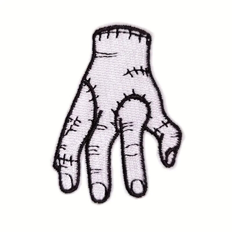 Wednesday Addams Family Silhouette Embroidered Iron On Patches Patch Black