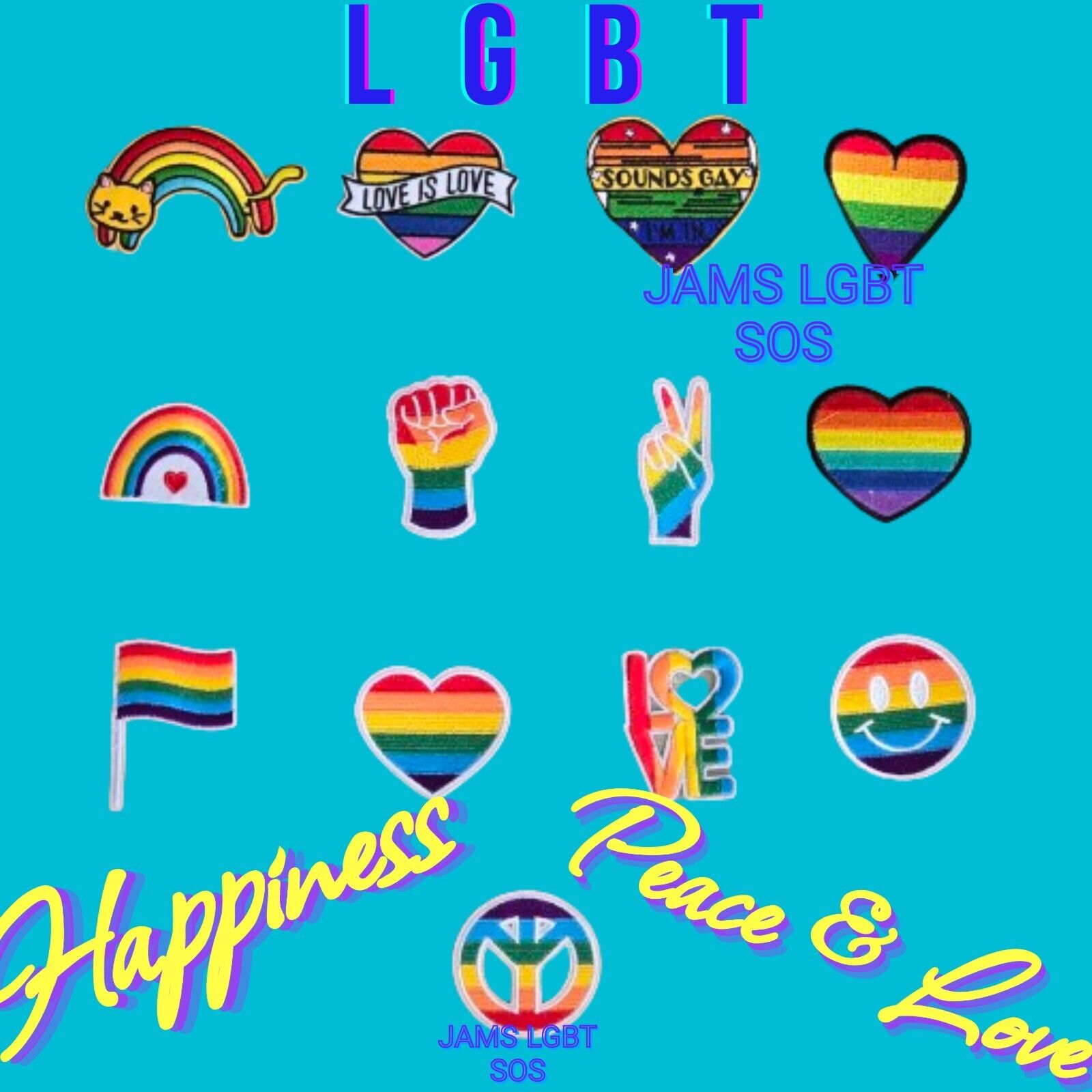 LGBTQ Rainbow Patch Pride LGBT Iron On Quality Embroidered Clothes Patches Gay
