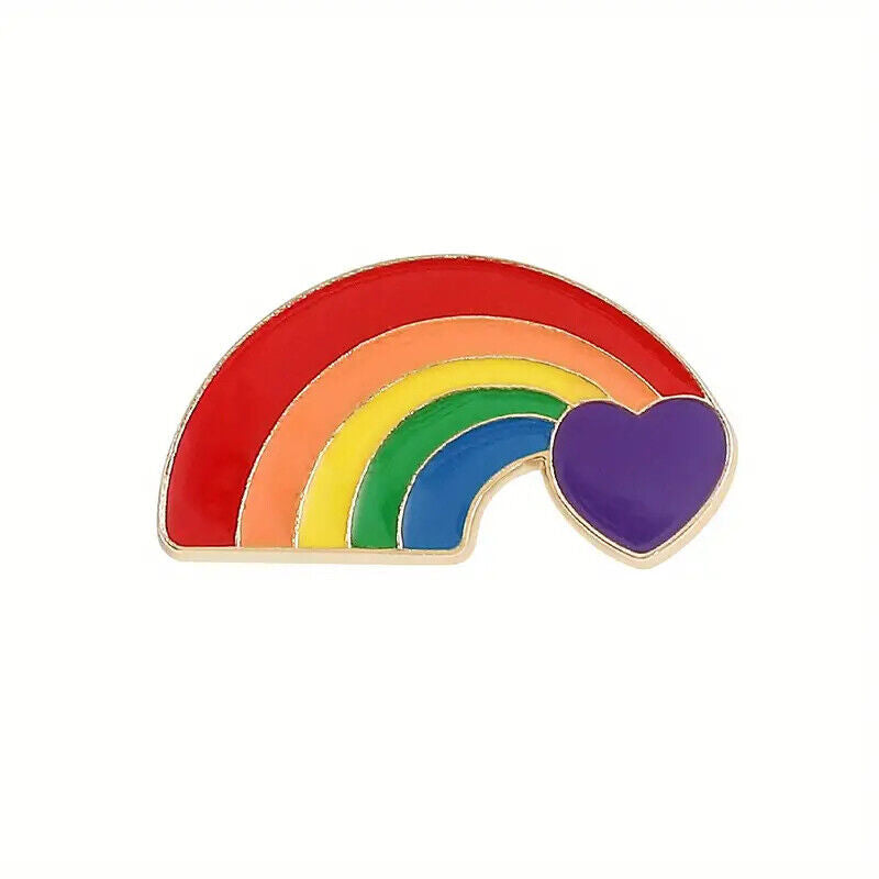 LOVE PEACE PIN BADGE GIFT DIVERSITY LGBT COLORFUL RAINBOW BRIGHT HAPPY FUN