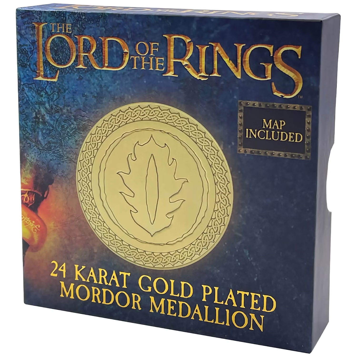 LIMITED EDITION Lord of the Rings 24k Gold Plated MORDOR Medallion LOTR MAP