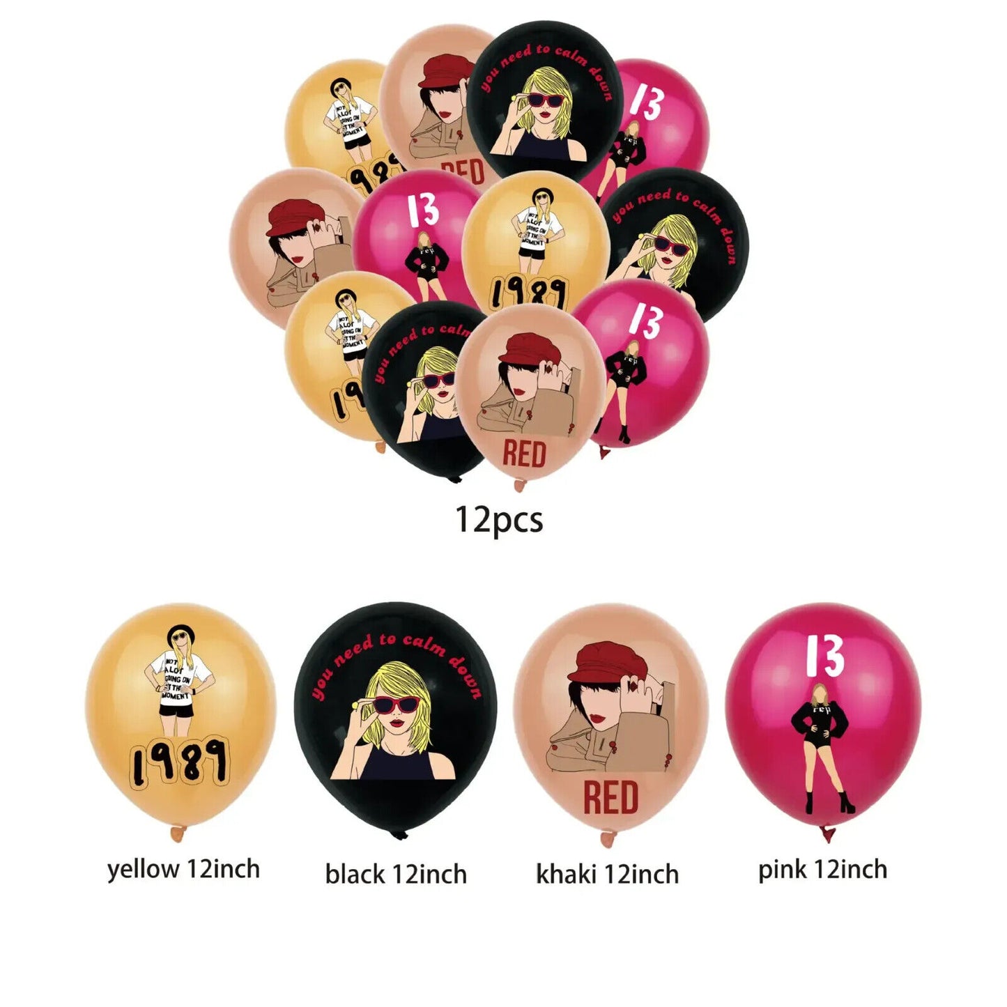 Taylor Swift Birthday Party Balloons Banner Decoration Cake Topper Balloon MUSIC