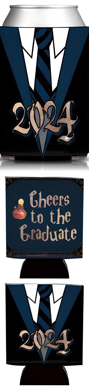GRADUATION Harry Potter Hogwarts Drink Cooler Can Hugger Coozie Sleeve Holder