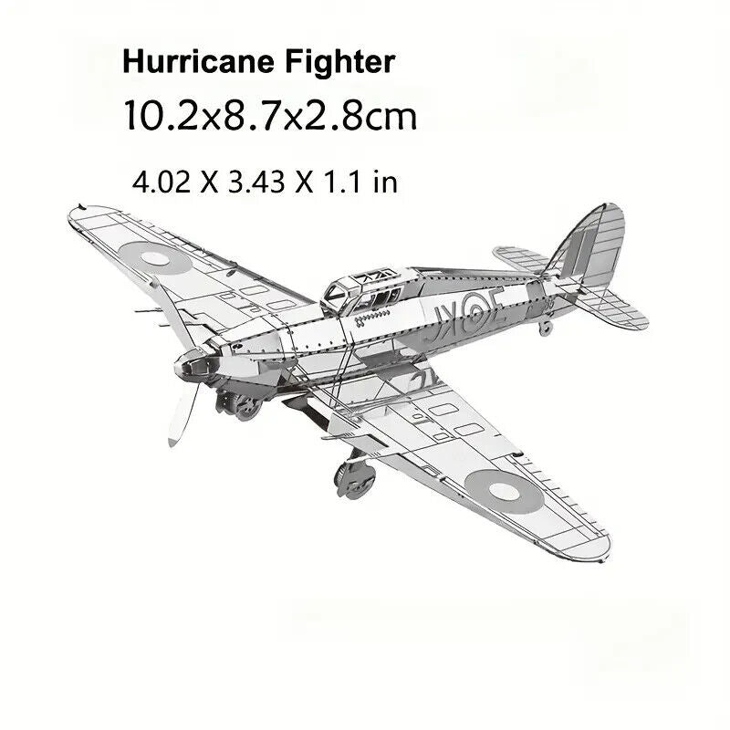 Hurricane FIGHTER Aircraft Metal PLANE PUZZLE Model 3D Laser Cut Model Kit Gift