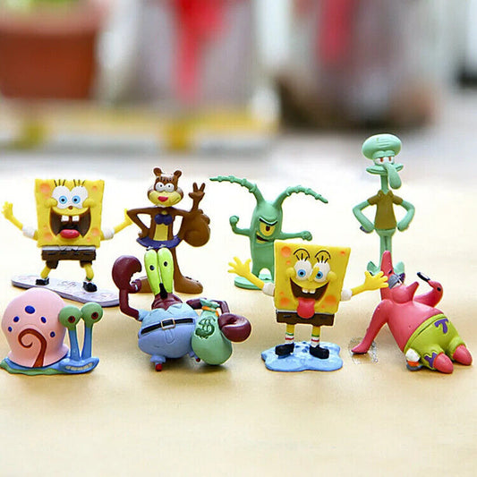 Spongebob Squarepants FIGURES SET SQUIDWARD KRABS NETFLIX TOY SANDY CHEEKS CHOOS