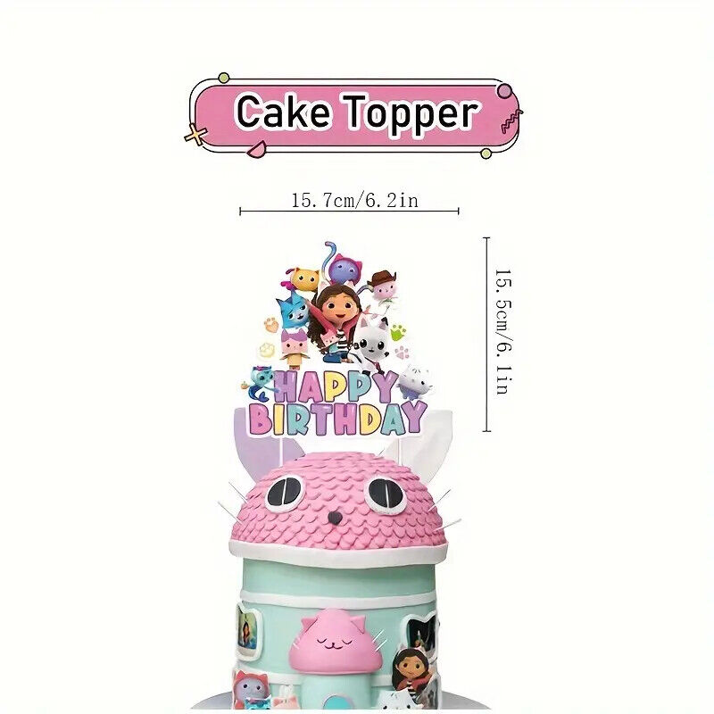 Gabbys Dollhouse Theme Kids Birthday Party Supplies Decorations gabby's Balloon