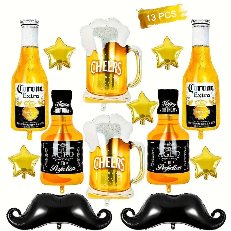 Large Foil Balloons Party Decorations Cheers Whiskey Corona Bottle Balloon Beer