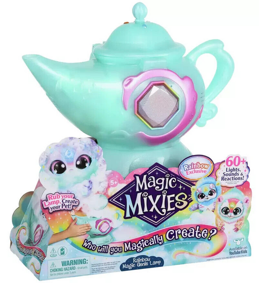 Magic Mixies Magic Genie Lamp with Interactive 8 inch BLUE Plush Toy & 60+ Sound