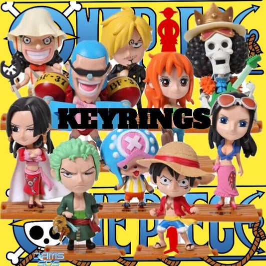 Anime One Piece LUFFY PVC Figure Model TOY NETFLIX CHOPPER NICO KEYRING KEYCHAIN