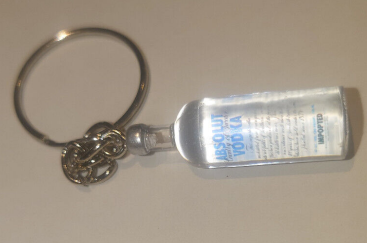 Novelty Vodka Absolut Micro Keyring Keychain Gift Resin Charm 3D Cool Fun 🔥🔥