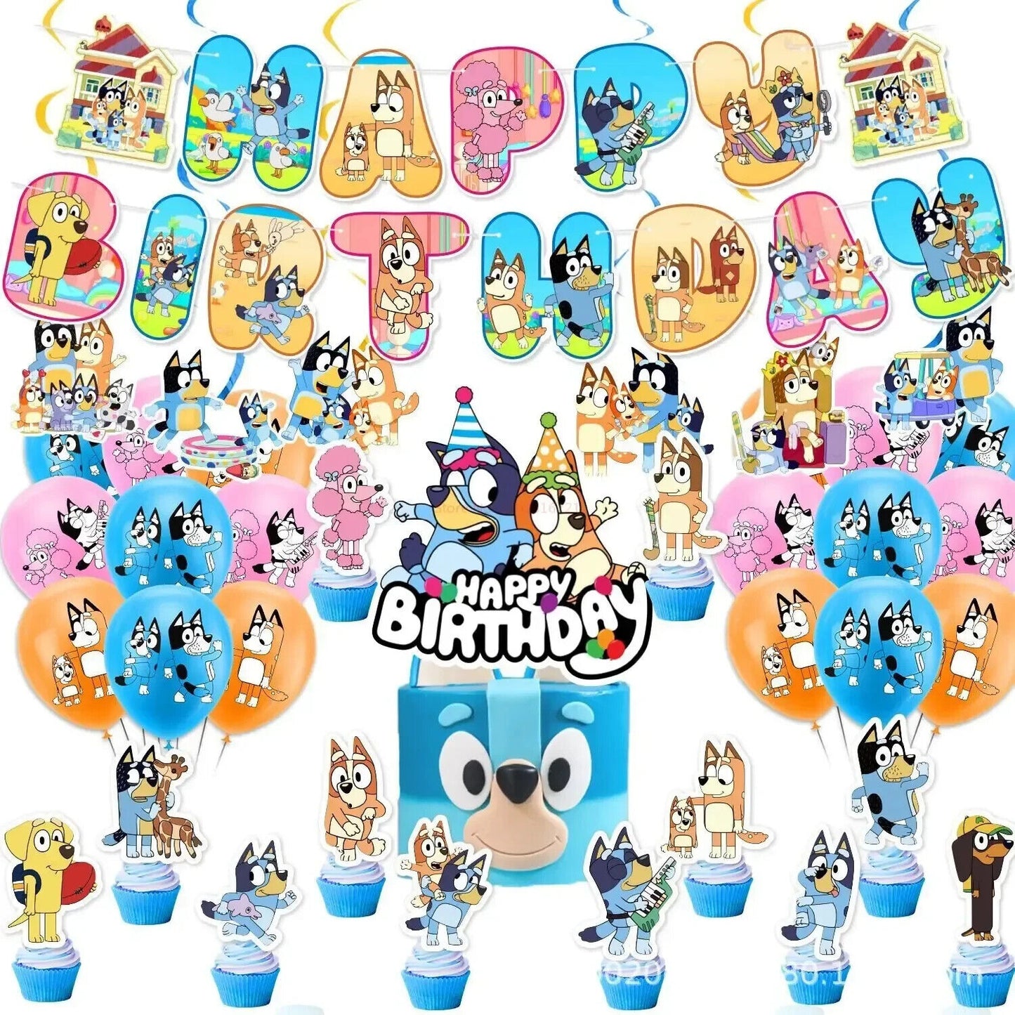 Bluey Balloon Party Birthday Decorations Boys Girls Balloons Bingo Coco Cbeebies