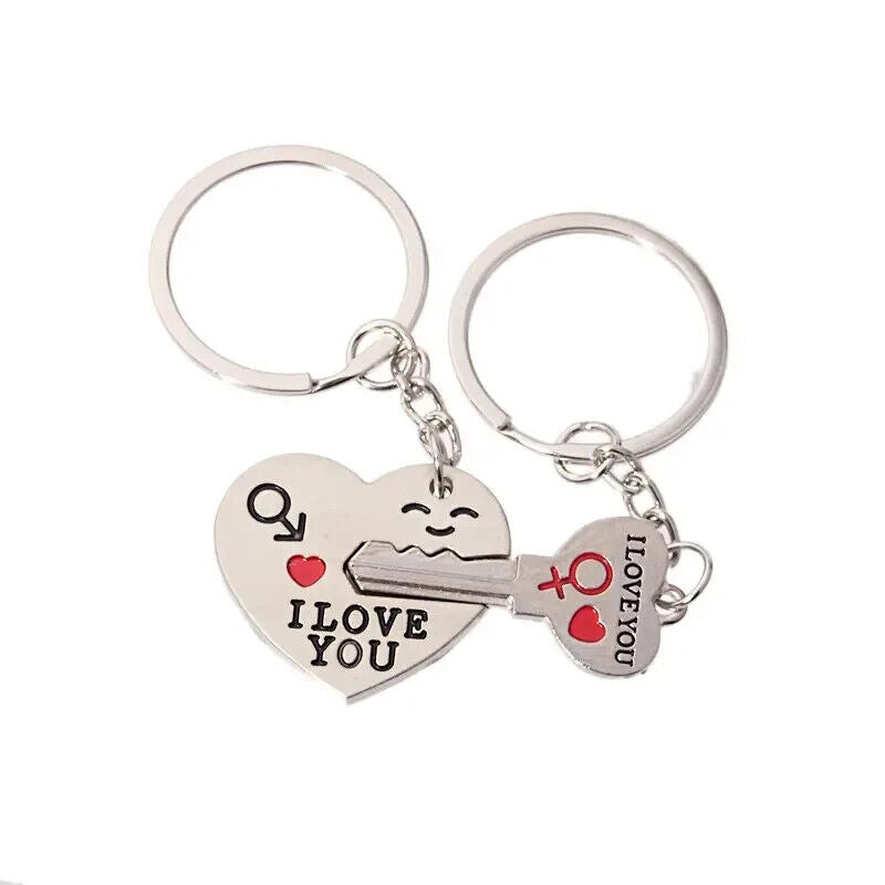 Cute Arrow & I Love You Heart & Couple Key Chain Keyring Keyfob Lover VALENTINES