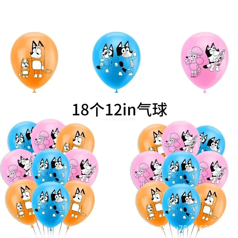 Bluey Balloon Party Birthday Decorations Boys Girls Balloons Bingo Coco Cbeebies