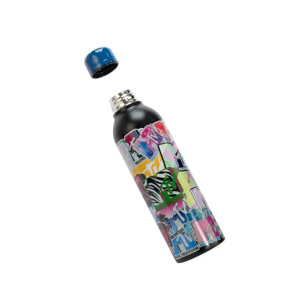 MTV Steel Water bottle COLLECTIBLE strange and unusual 2024 BLACK GREEN MUSIC