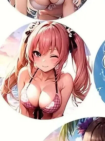 ANIME WOMEN Coaster Wood Anime Manga BIKINI SEXY CUTE SUNSET SCENE PALM GIRL