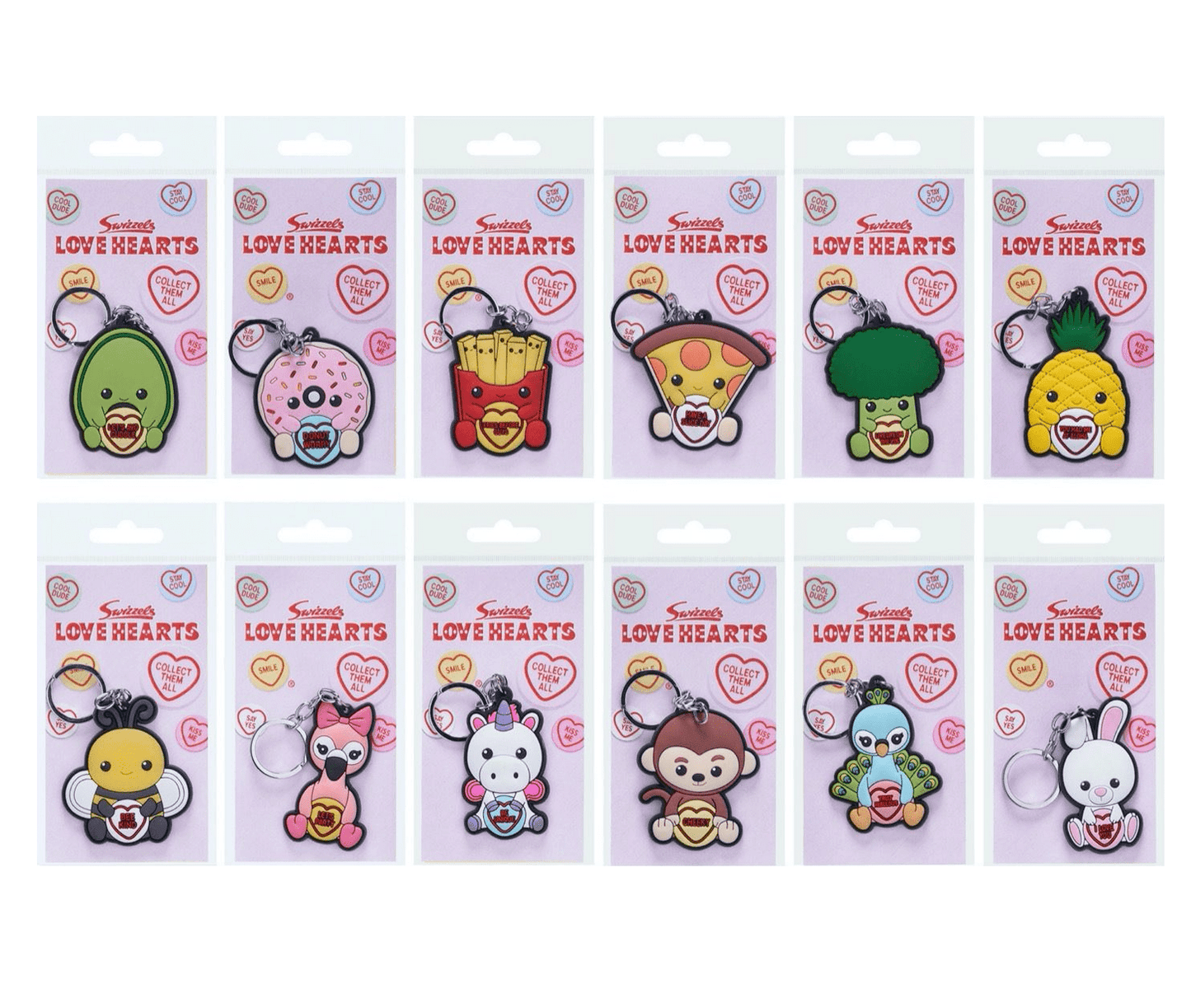 Swizzels Love Hearts - Official Keyring / Keychains (Select Design) CHOOSE YOURS
