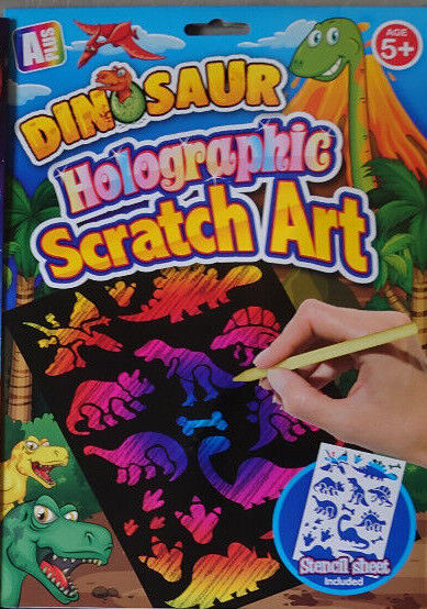 Holographic Scratch Art Kits BOYS AND GIRLS Kids Adults Engraving Craft Set