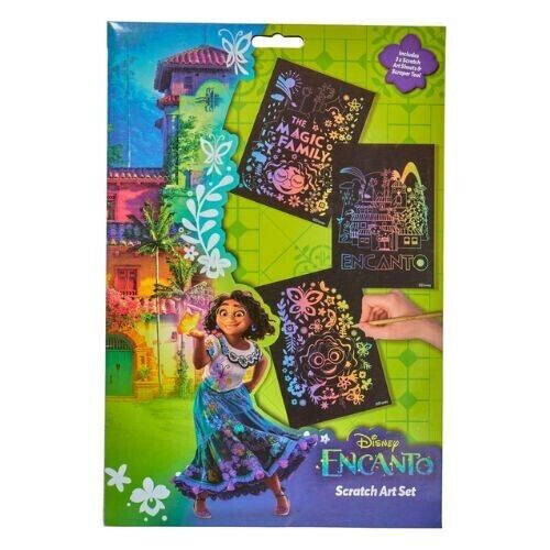 Disney Encanto Scratch Art Set of 3 Metallic Sheets & Scraper Tool Mirabel