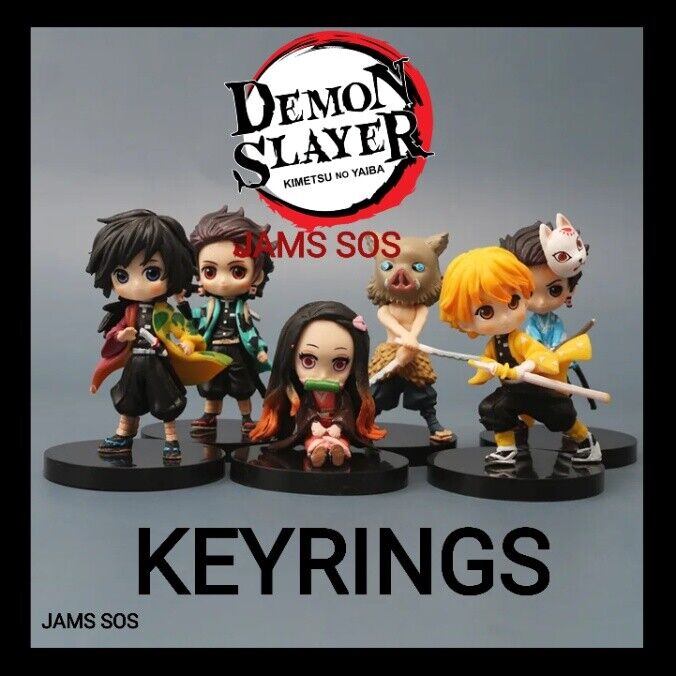 Anime Demon Slayer Kimetsu Yaiba Tanjirou Nezuko Zenitsu Figure KEYRING KEYCHAIN