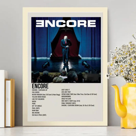 Eminem Encore ALBUM Unframed Canvas Print EVIL DEEDS RAIN MAN PUKE SHOT MUSIC
