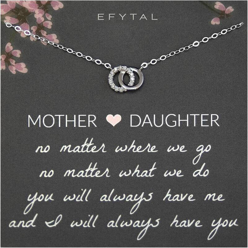 Mother Daughter Silver Necklace Christmas Birthday Gift Daughter velentines