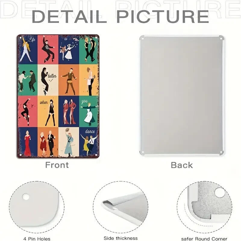 Life Is Better When You DANCE  Love Sing Live Tin Sign Poster Décor Garage Wall