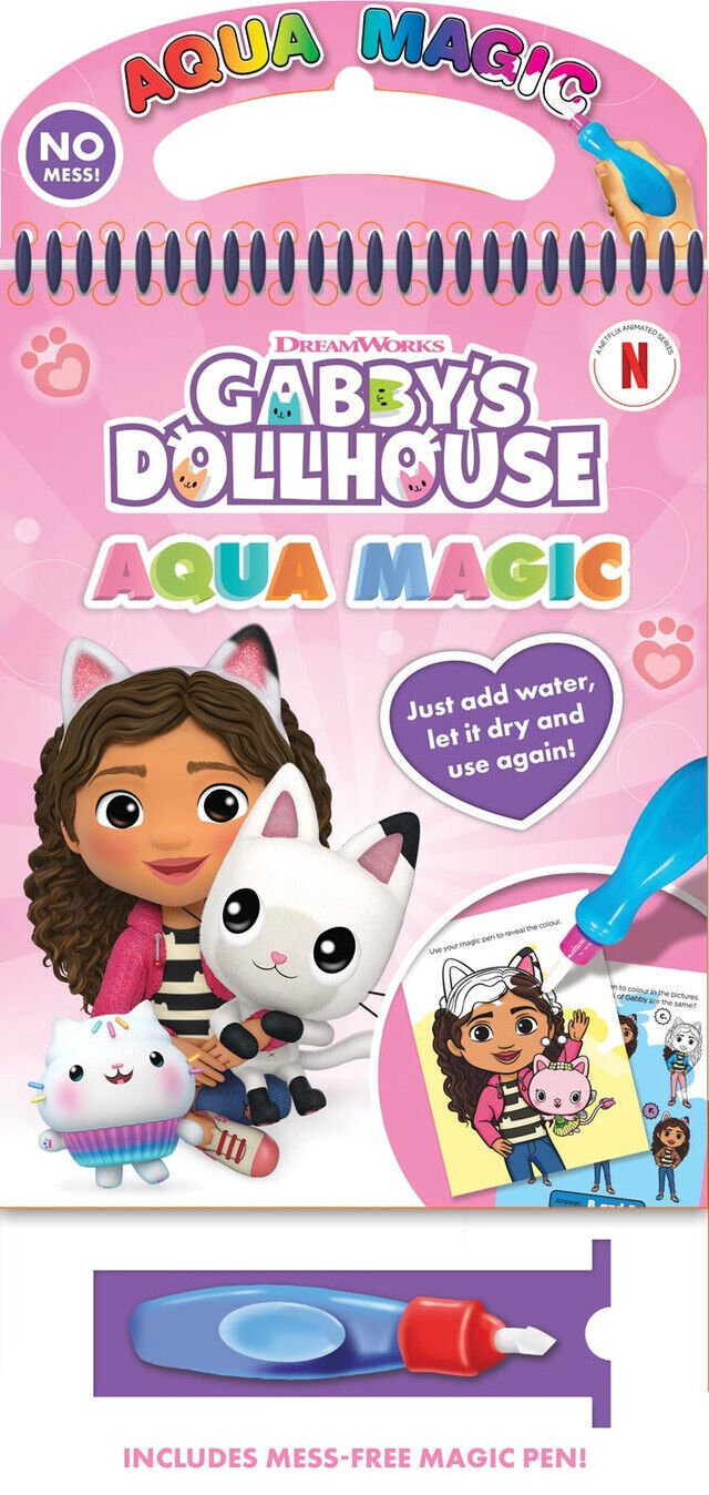 GABBY'S DOLLHOUSE - Aqua Magic Reusable Colouring Activity Book Set