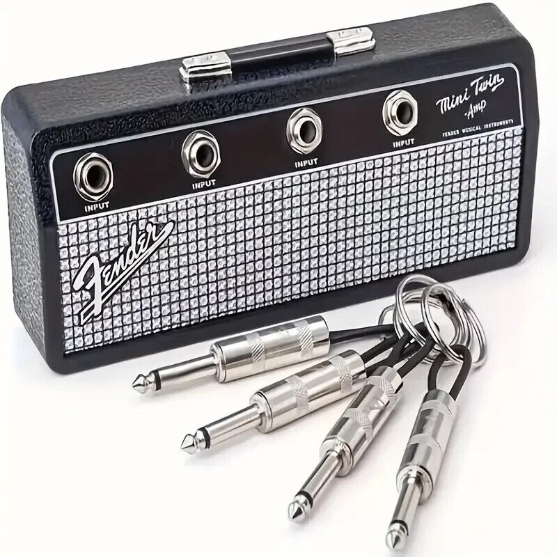 FENDER Jack Amp Speaker Key Ring Holder Man Cave Tidy Music GUITAR CHAIN