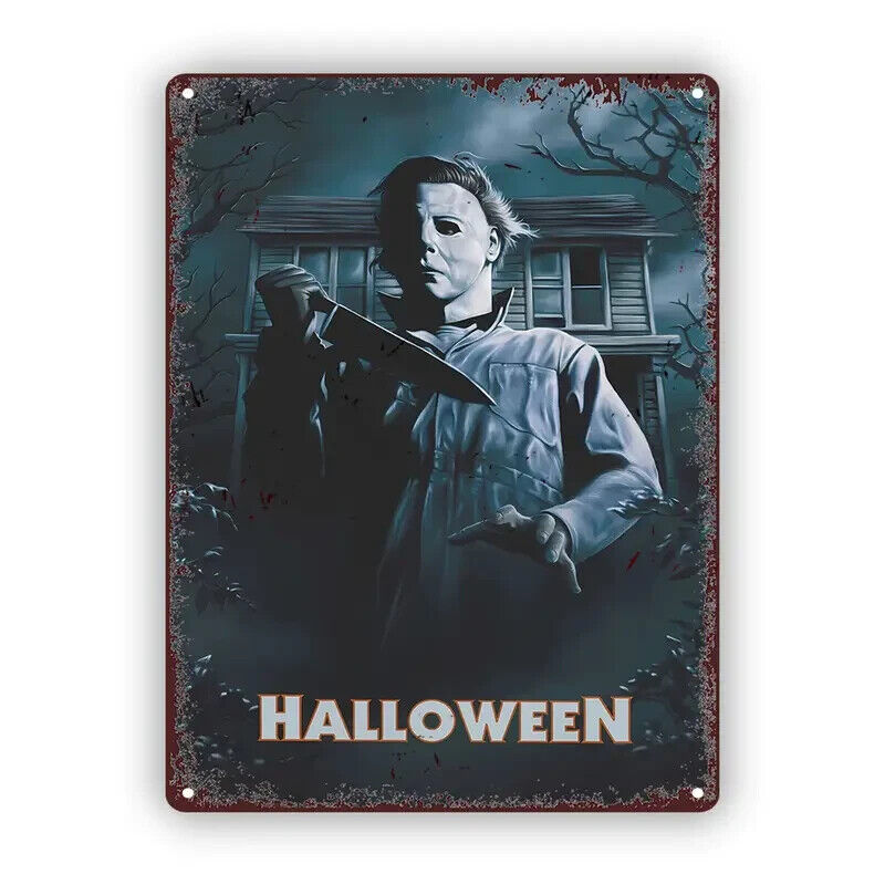 Michael Myers Tin Metal sign Halloween Horror Art Deco Movie COMIC GIFT HOUSE