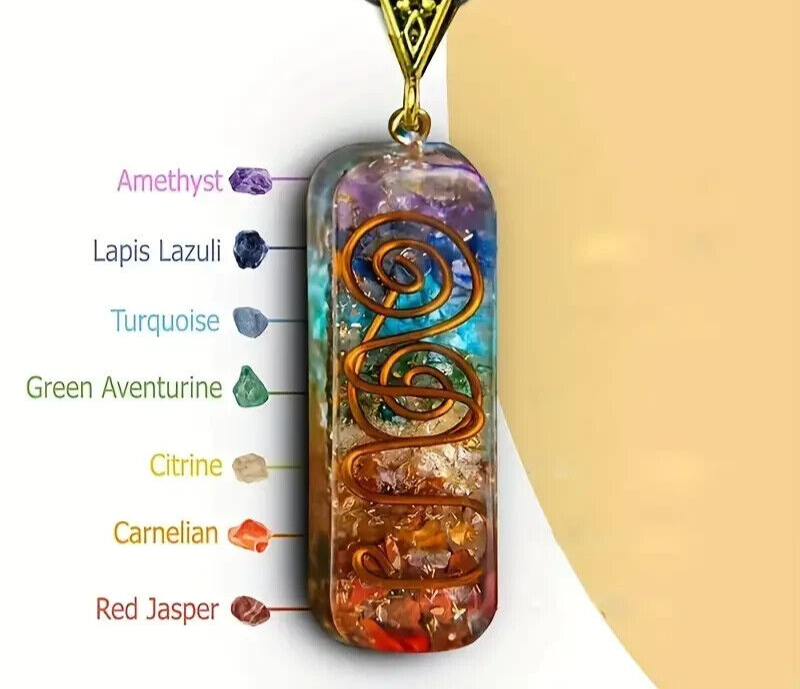 Ogan 7 Colorful Seven Chakra Shattered Stones KEYRING KEYCHAIN JASPER TURQUOISE