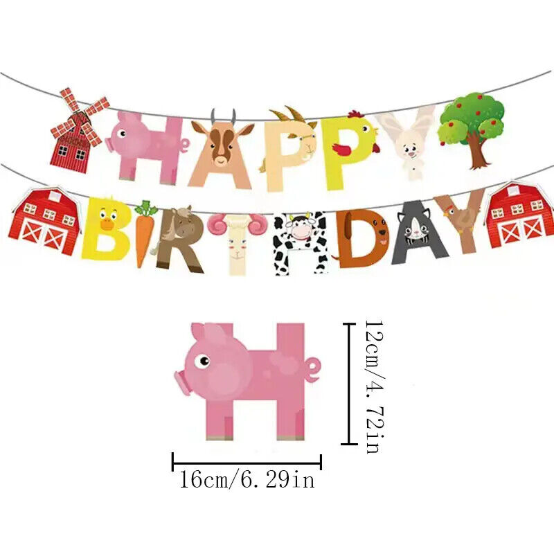 FARM ANIMALS FARMYARD Balloon Party Birthday Decorations Balloons COW SHEEP PIG