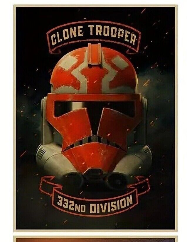 The Bad Batch Wrecker Helmet TROOPER Poster Star Wars Clone Wars BLACK WHITE RED