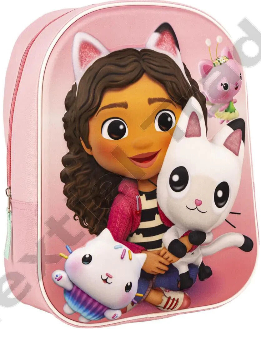 Gabby’s Dollhouse Backpack Girls School Bag Pandy Paws Pink Nursery Rucksack CAT