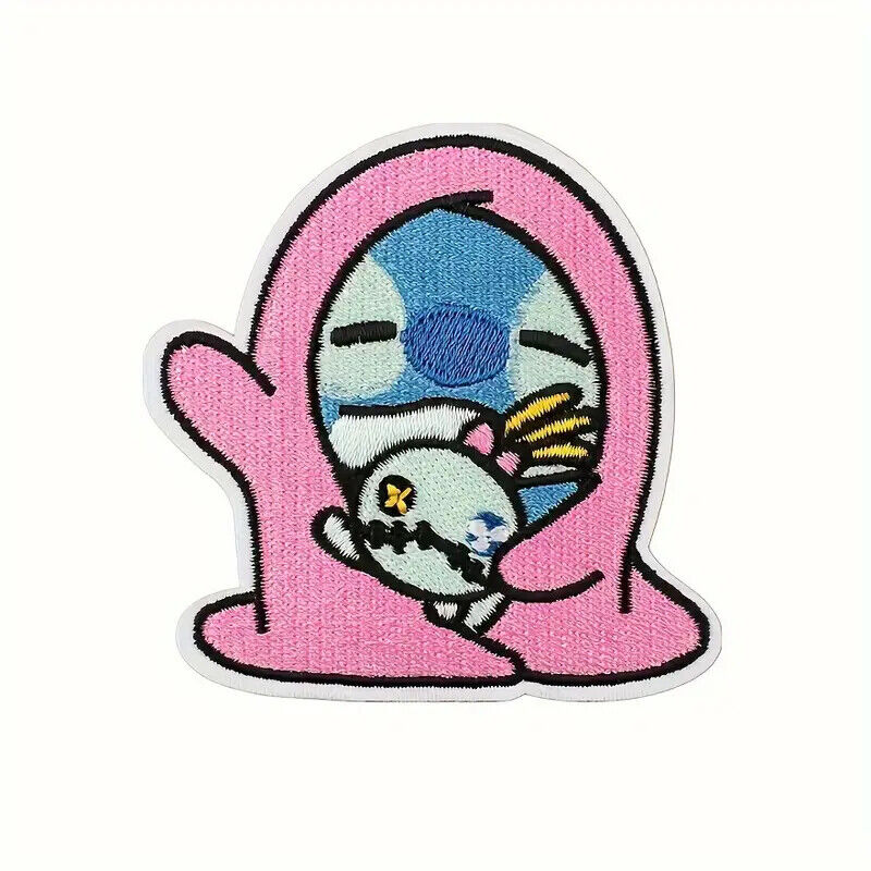 STITCH ANGEL EMBROIDERED BADGE SEW ON IRON ON PATCH LILO AND STITCH