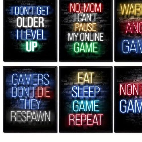 GAMING GAMER GAME SELF ADHESIVE GAME WALL POSTER PRINT ROOM DECOR