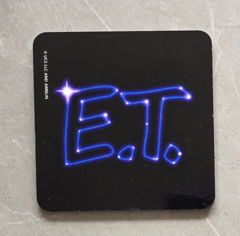 E.T EXTRATERRESTRIAL Coaster Retro TV Drinks Mat BLACK BLUE PHONE HOME MOVIE