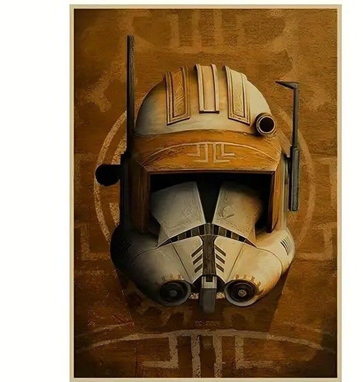 The Bad Batch Wrecker Helmet TROOPER Poster Star Wars Clone Wars BLACK WHITE RED