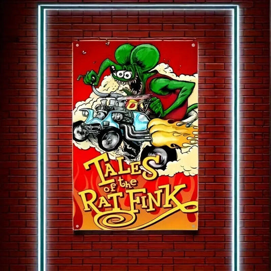 TALES OF THE RAT FINK Metal TIN Garage Sign Garden Bar BEDROOM CARTOON RETRO