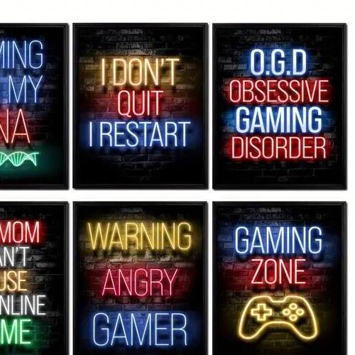 GAMING GAMER GAME SELF ADHESIVE GAME WALL POSTER PRINT ROOM DECOR