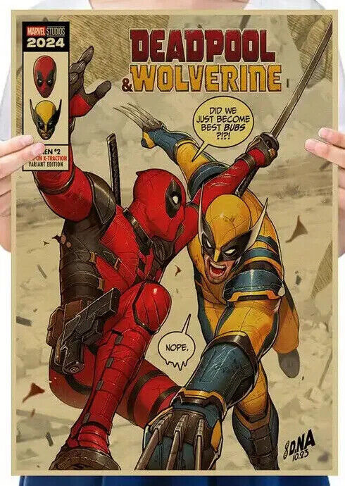 Deadpool & Wolverine Ryan Reynolds Super Hero Movie Poster VS OFFICIAL