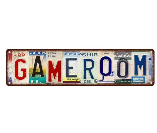 LARGE Gameroom Metal Sign Novelty Wall Decor Room Gemer Fun Door PS5 XBOX WII