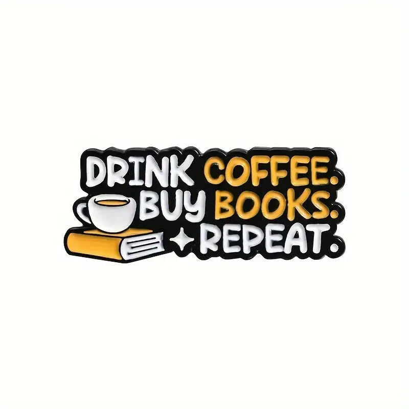 BOOKS BOOK QUOTE Metal Enamel Pin Badge Retro Kids Adult Teen