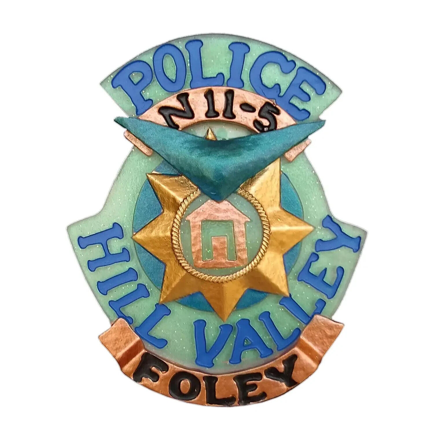 BACK TO THE FUTURE 2 POLICE BADGE LIMITED EDITION PROP REPLICA BTTF MARTY BIFF