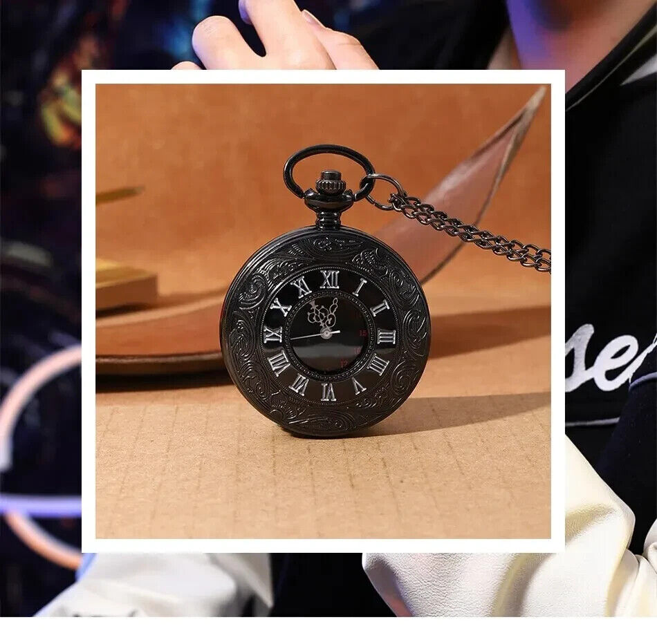 Quartz Pocket Watch Men Leather Bracelet LUFFY SHIP PORTHOLE BLACK SEA ONE PEICE