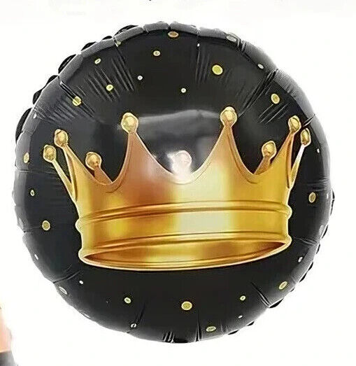 Happy Birthday Party Black & Gold Decorations Beer Whiskey Crown Banner Balloon