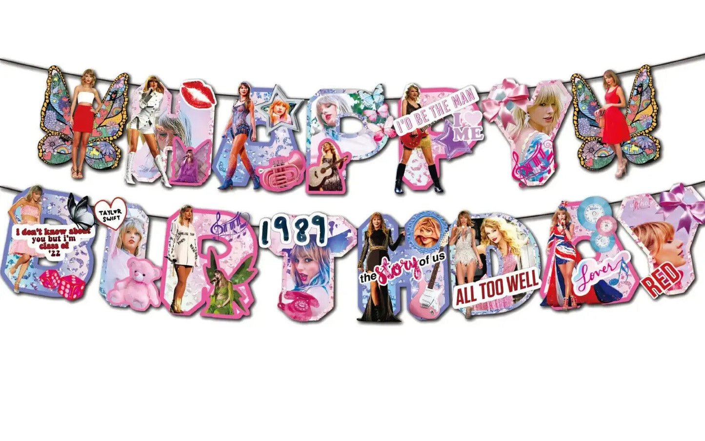 Taylor Swift Birthday Party Balloons Banner Decoration Cake Topper Balloon MUSIC