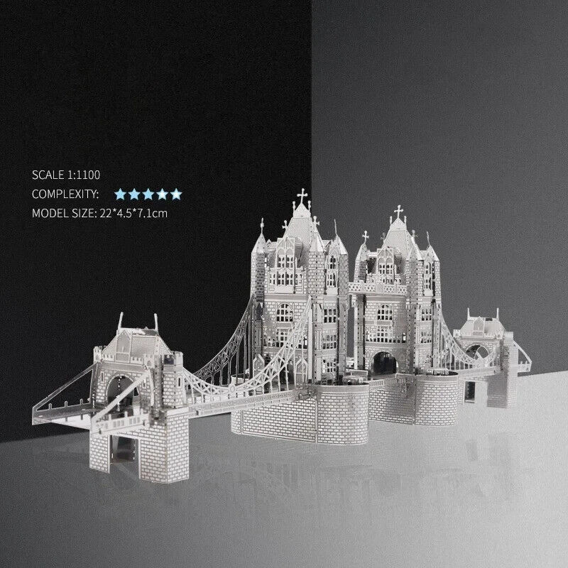 LARGE Tower Bridge London 3D Miniature Self Assembly Metal Model DIY Kit ENGLAND