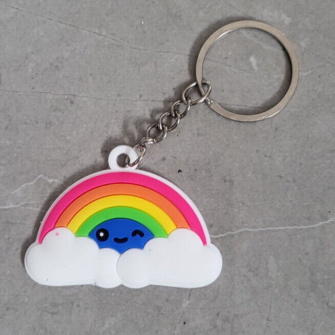 NOVELTY KEYRING RAINBOW BRIGHT OWL CAT MOUSE UNICORN DEER DOG FILLER PARTY