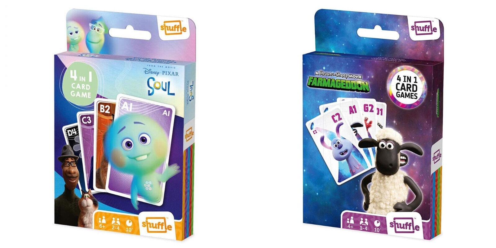Disney Pixar Soul 4 in 1 Card Games Pack SEAN THE SHEEP FARMAGEDDON YOU CHOOSE