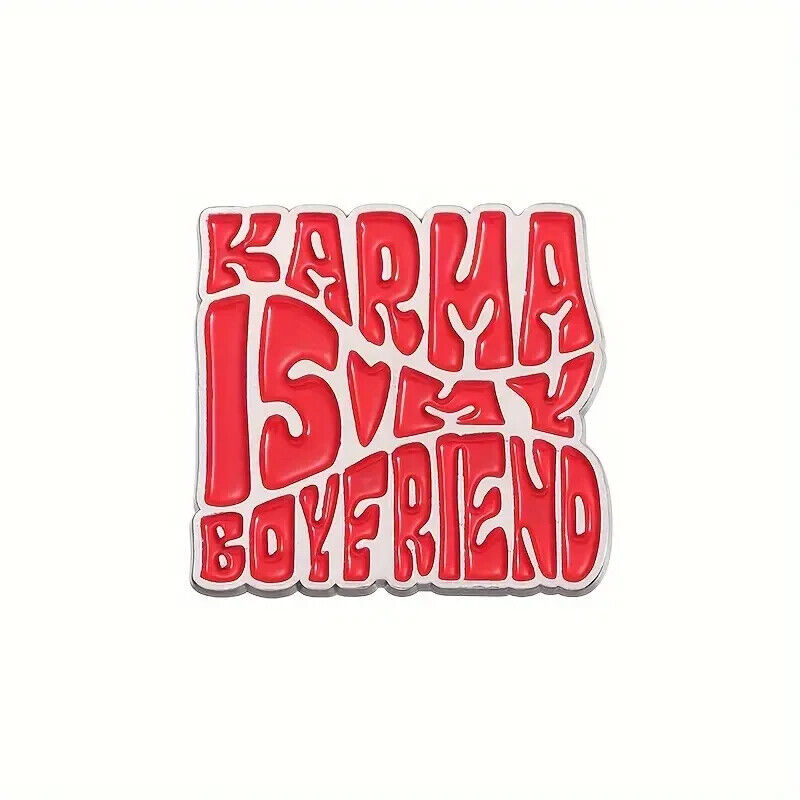 LARGE Taylor Swift Karma is my Boyfriend Style Pin Badge Swiftie Brooch Retro